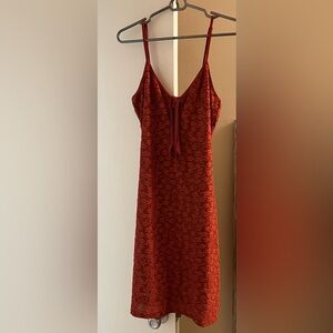 Cider Burnt Orange Textured Sleeveless Dress